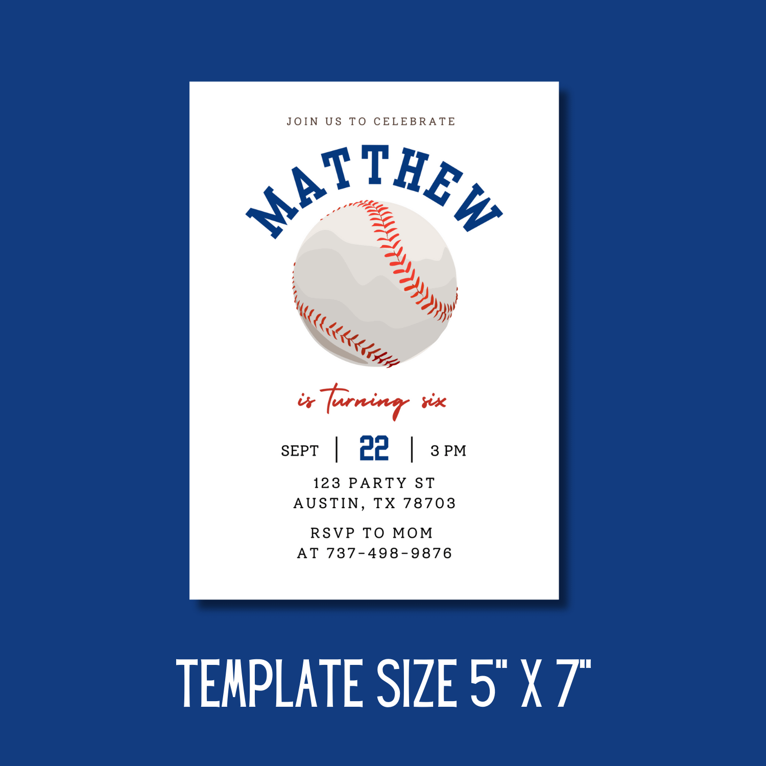 Baseball Birthday Invitation Template – Canva Editable Sports Birthday Invite product image (5)