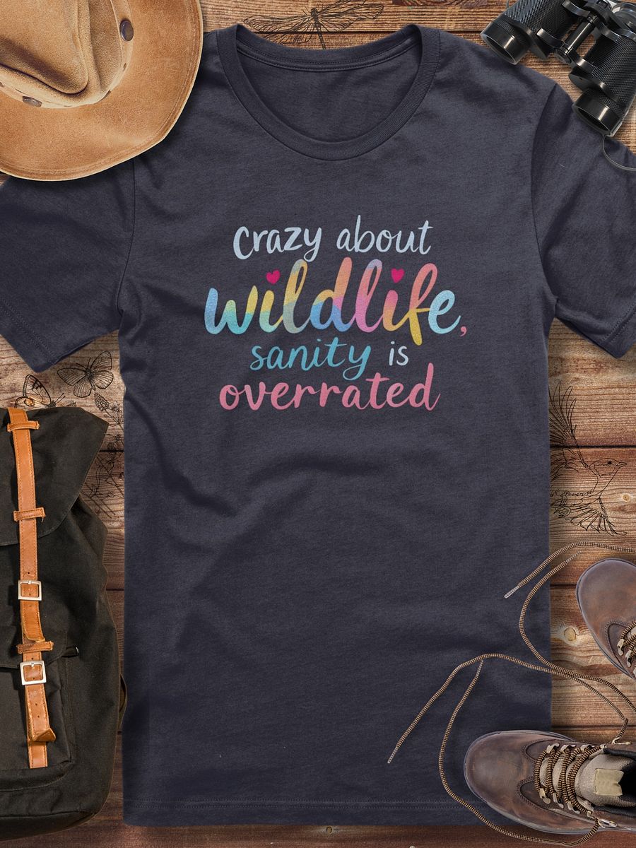 Crazy About Wildlife T-Shirt, Funny Animal Lover Tee, Vet Nurse Gift, Wildlife Rescue Shirt, Colorful Nature Graphic Tee, Unisex Conservation T-shirt product image (1)