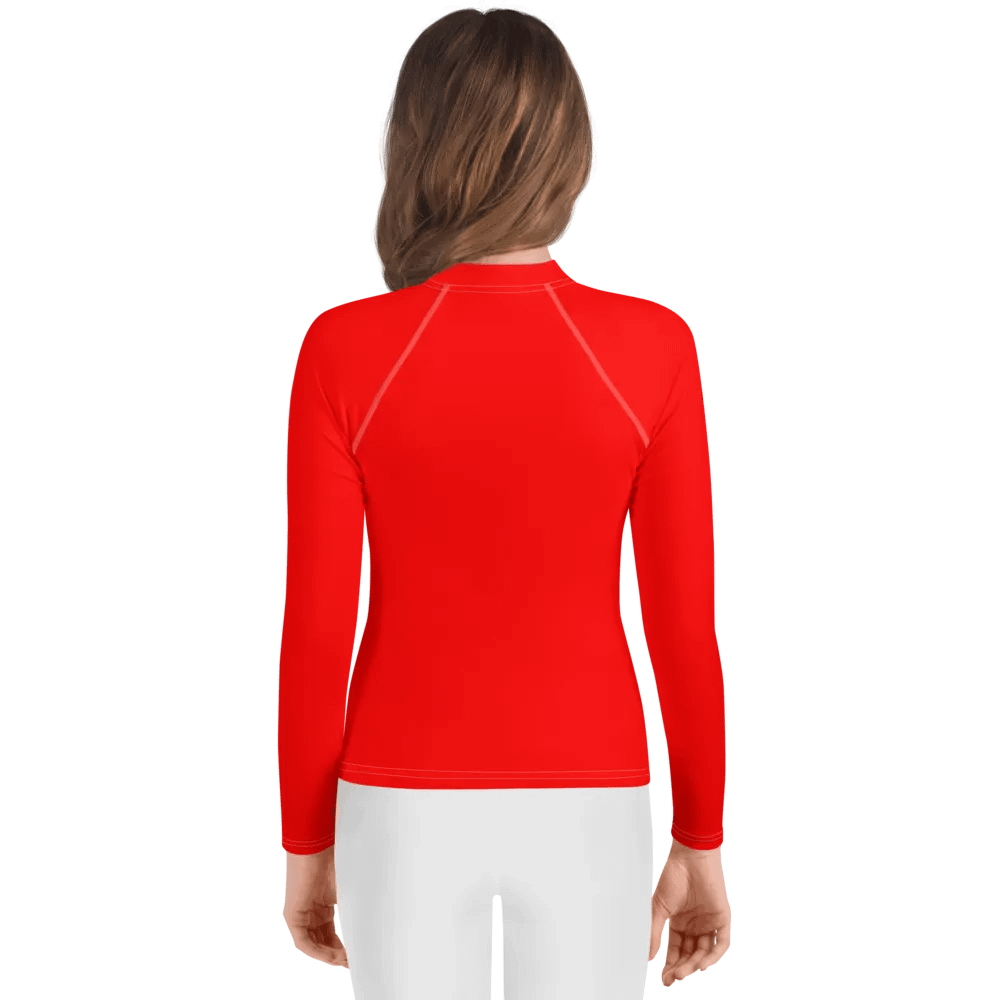 Youth Plain Color Red Rash Guard product image (2)