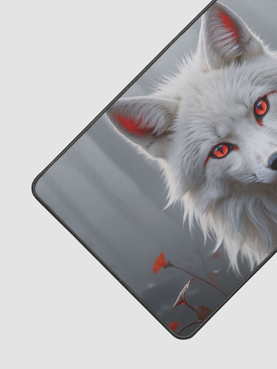 Mystical White Fox Deskmat | Enchanting Red-Eyed Fox Design product image (3)