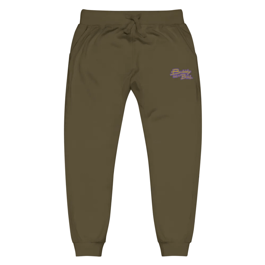 Bubbly and a B*tch (tulip design) embroidered fleece joggers product image (10)
