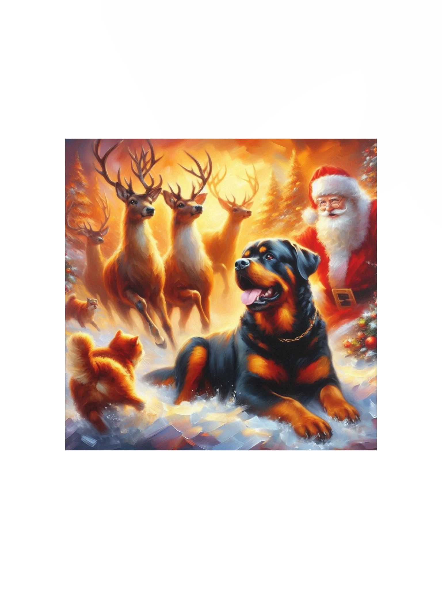 Rottweiler Santa's Winter Friends Poster product image (2)