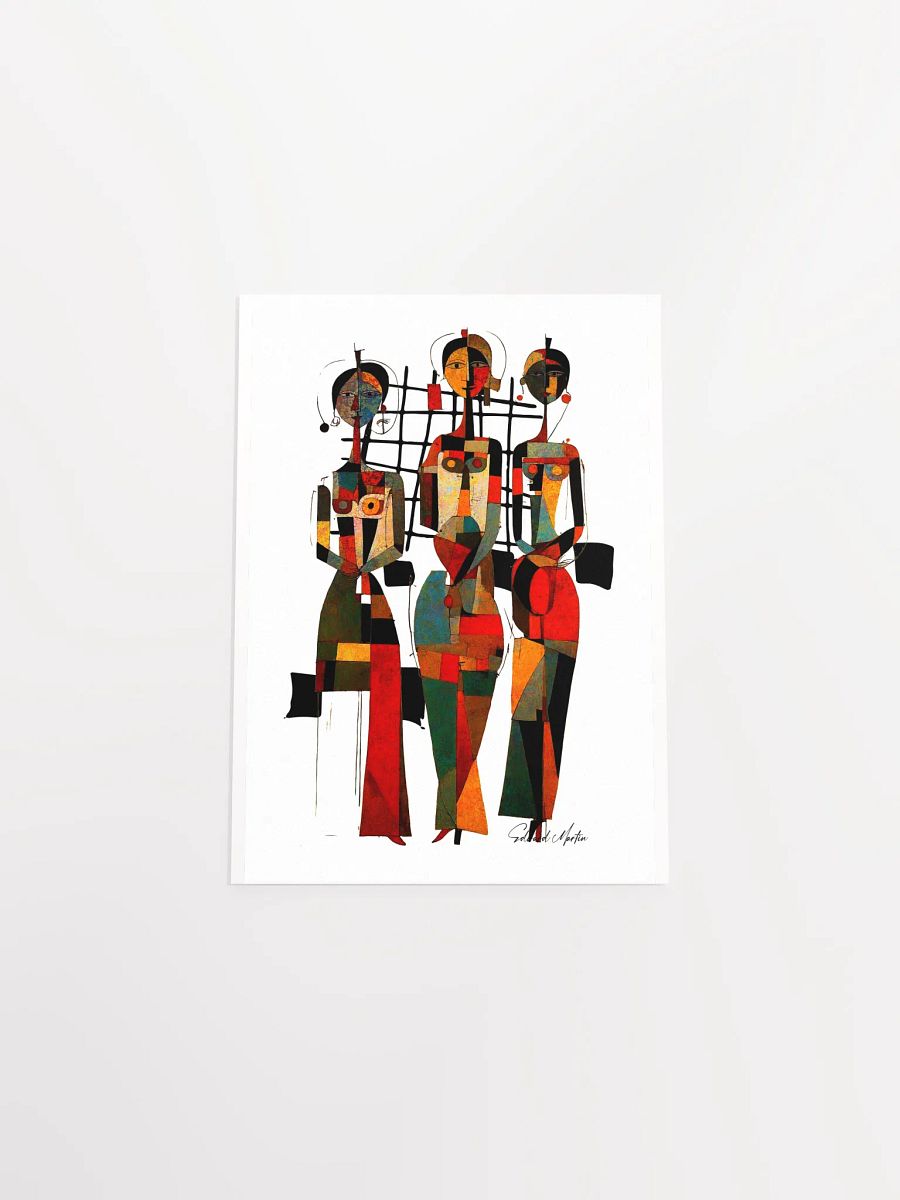 'Kiki Girls' by Edward Martin-Mixed Media Collage-Abstract Geometric Figures Poster product image (5)