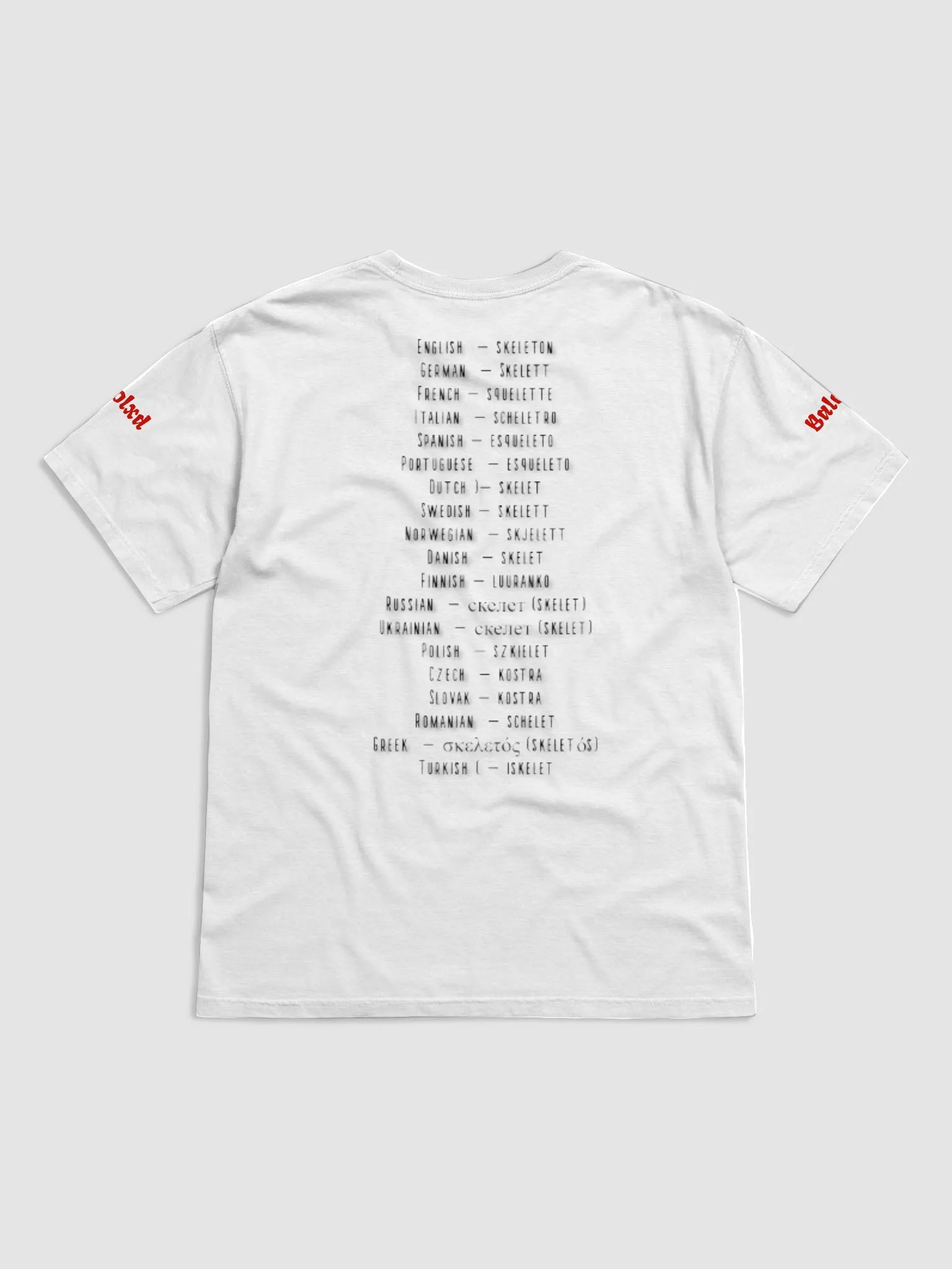 BalolxD - SKELETON In 19 language T-Shirt product image (2)