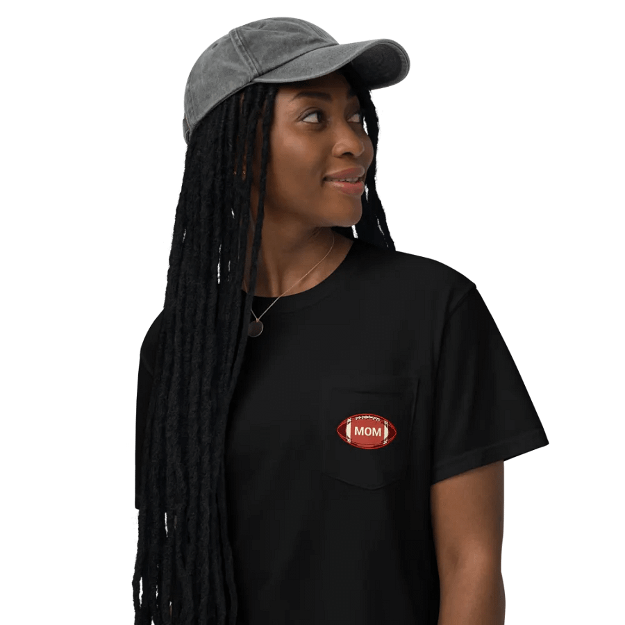 Mom's Football Love Pocket Tee product image (3)