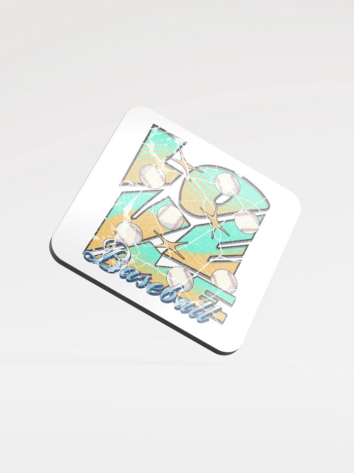 Love Me Baseball Swirling Stars Cork Coaster product image (1)