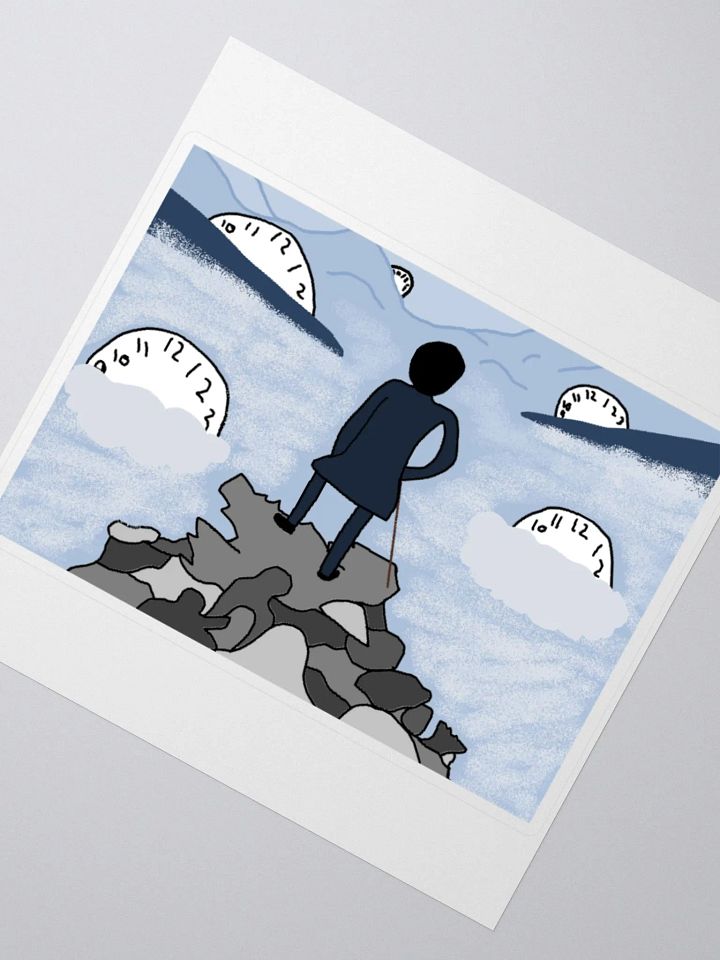 Wanderer Above the Sea of Fog Clock Sticker product image (6)