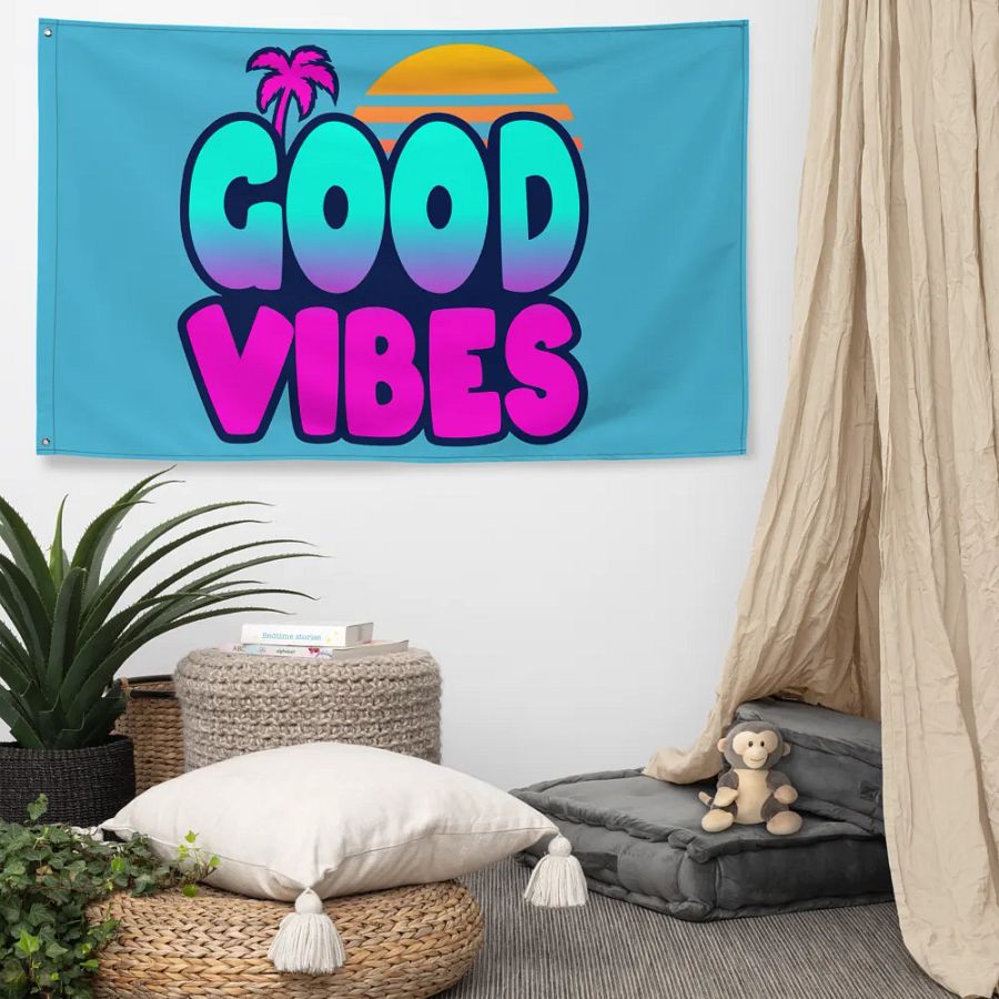 GOOD VIBES FLAG (BLUE) product image (5)