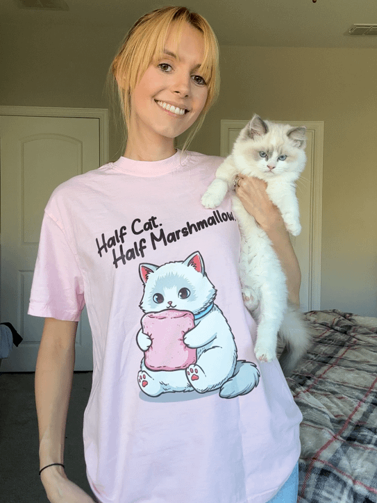 Ragdoll Kitten Marshmallow T-Shirt (Pink) product image (1)