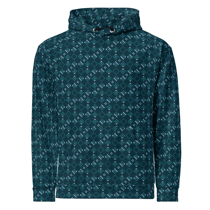 Facet Fantastic Blue Geometric Allover Print Hoodie for Men and Women product image (1)