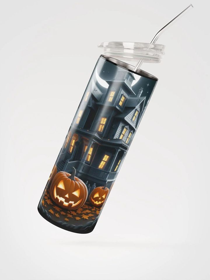 Spooky Haunted House & Pumpkin Tumbler | Halloween Drinkware