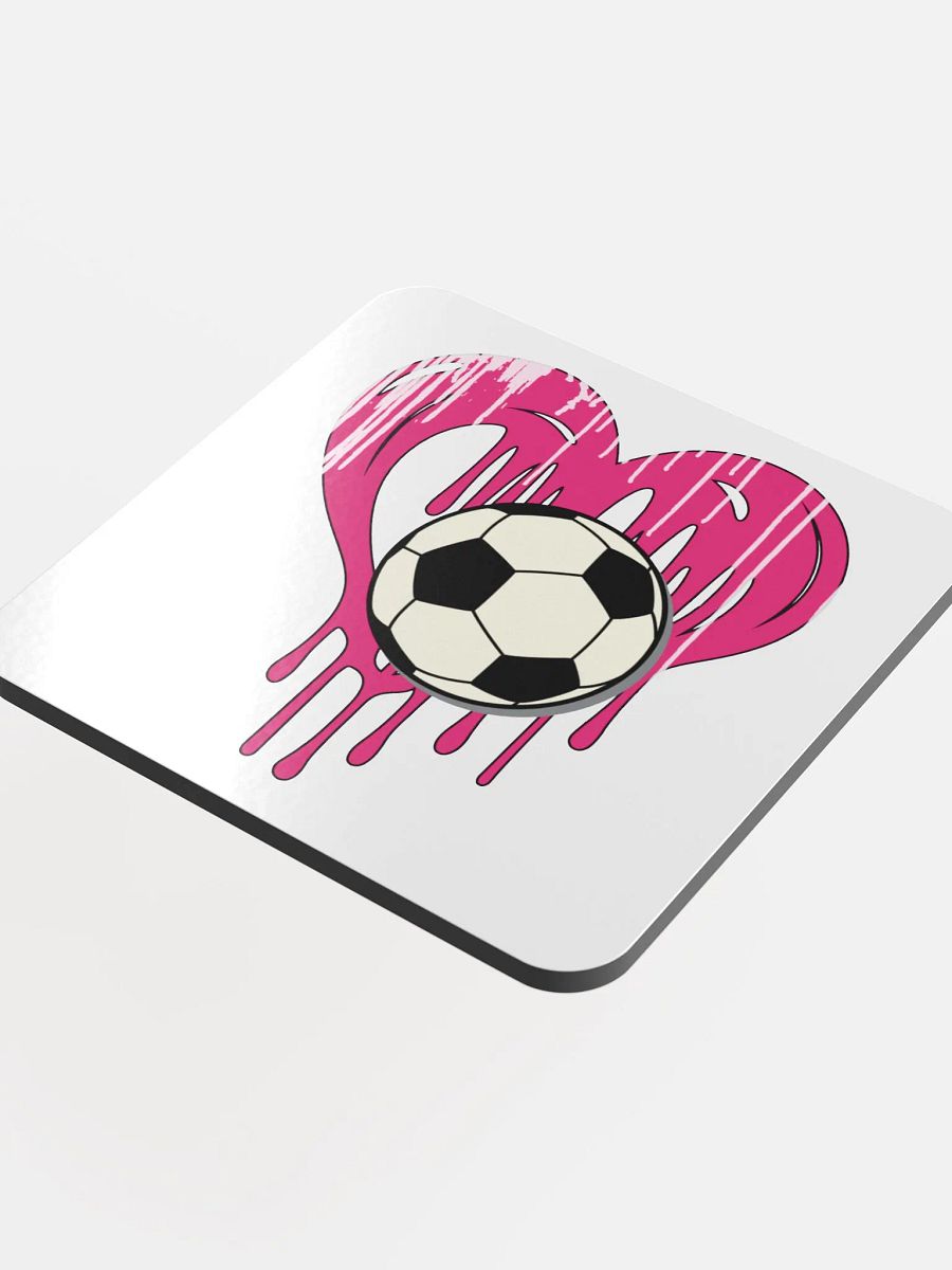 Heart Soccer Dripping Love Cork Coaster product image (4)