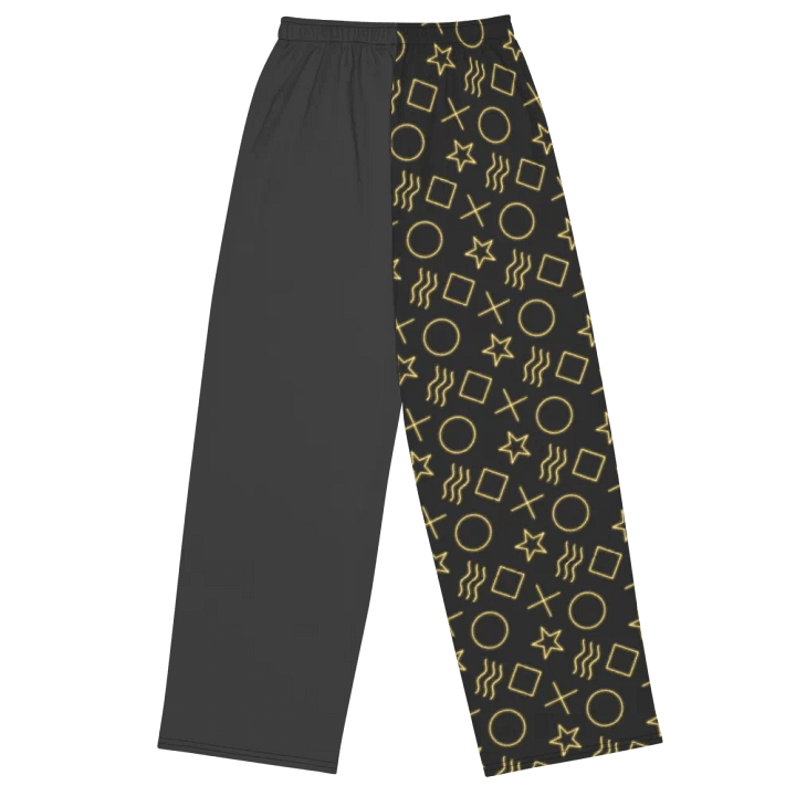 ESP Card Pattern Half Print Half Solid Unisex Wide-Leg Pants—Goldie Edition product image (2)
