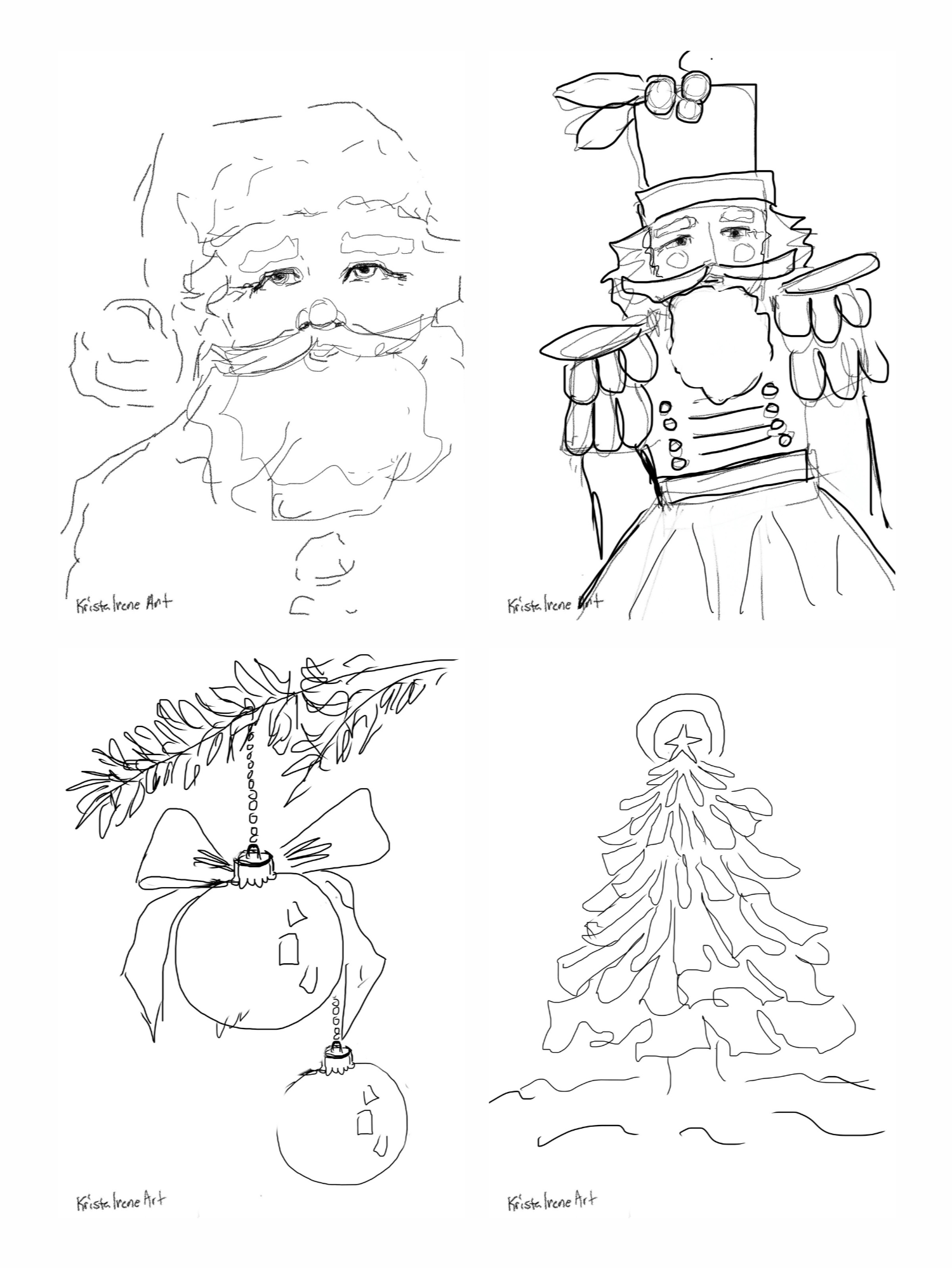 6 Christmas Sketches to Trace & Colour - FREE! product image (2)