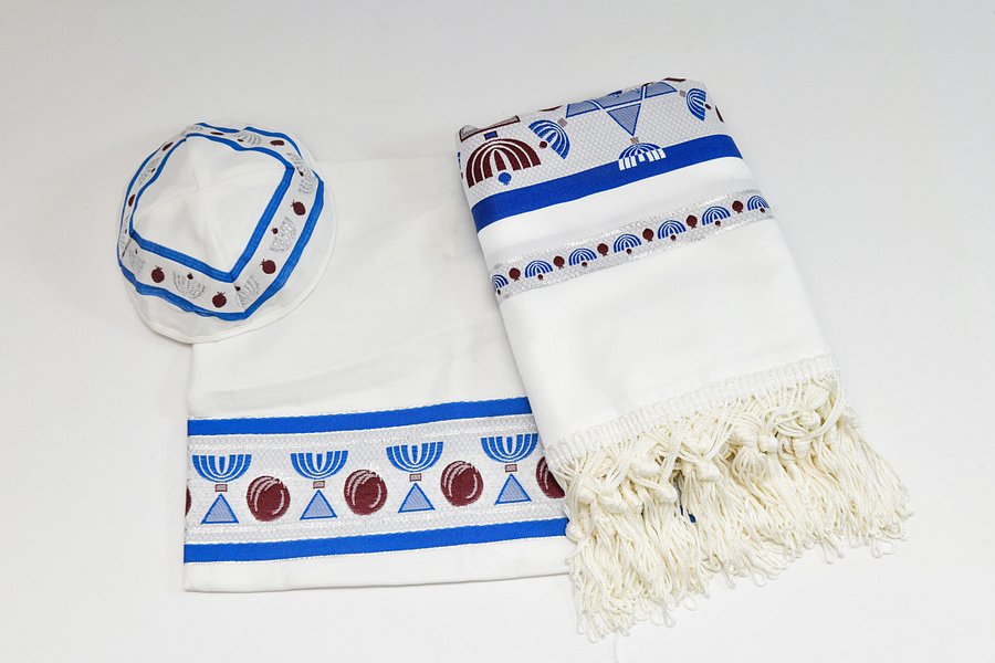 BLUE MENORAH -Small Tallit (Prayer Shawl) KIT product image (5)