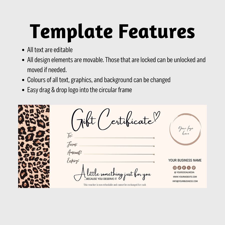 Leopard - Gift Certificate Template product image (7)