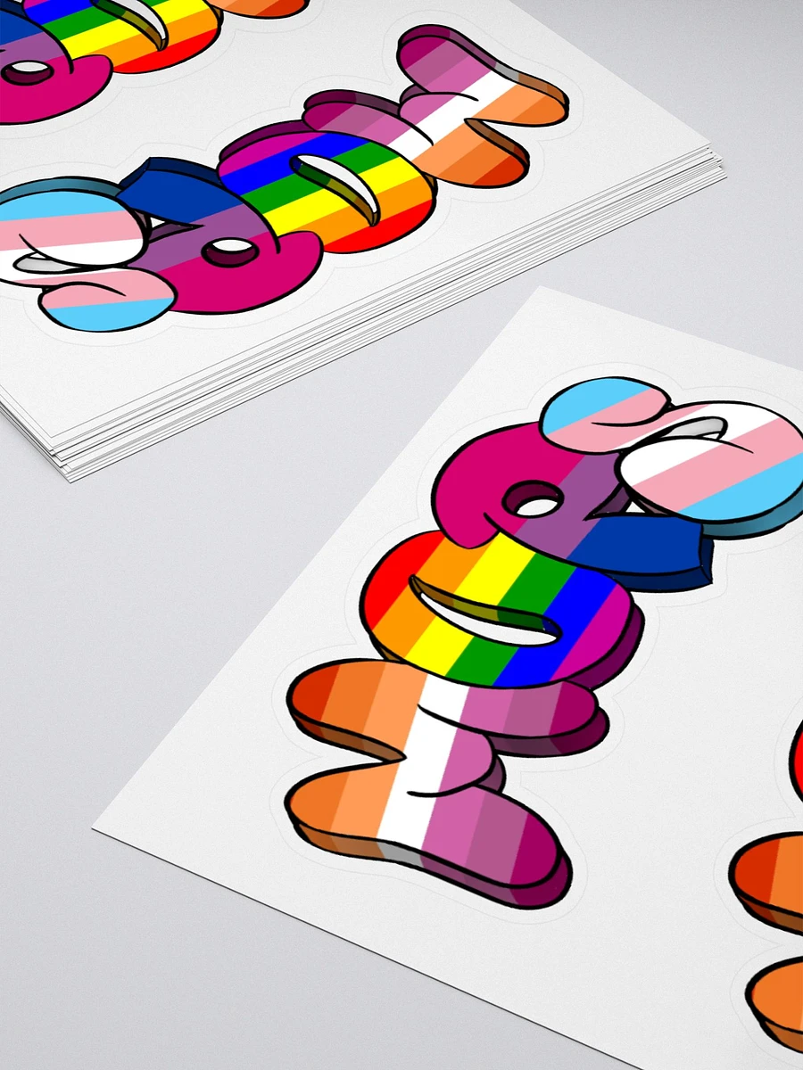 MopsBot Pride Text Stickers - White product image (10)