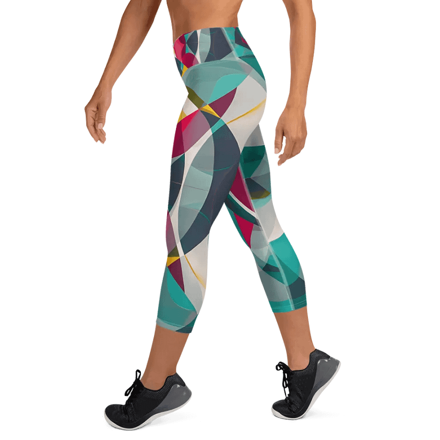 Abstract Lithographic Pattern Design Yoga Capri Legging - V9 product image (9)