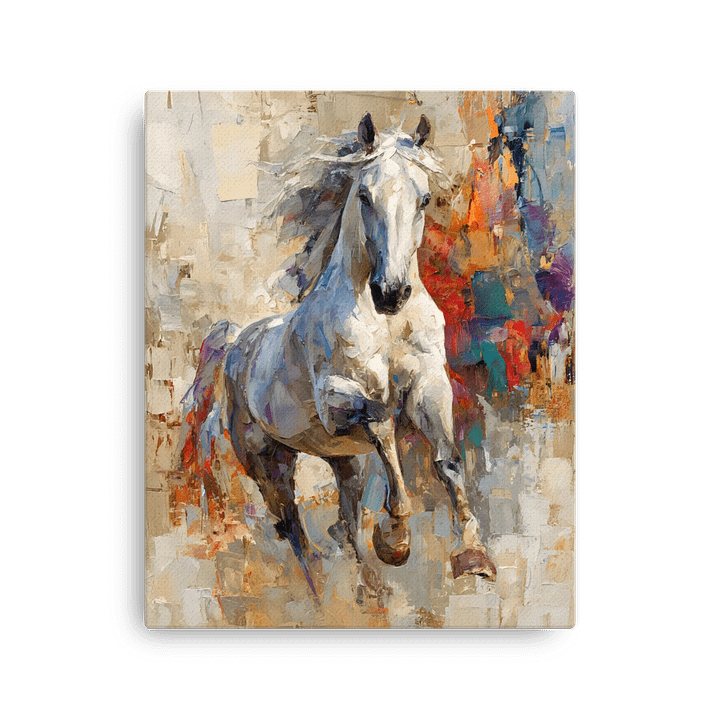 The Grey Stallion – Celestial Steed Digital Oil Print product image (1)
