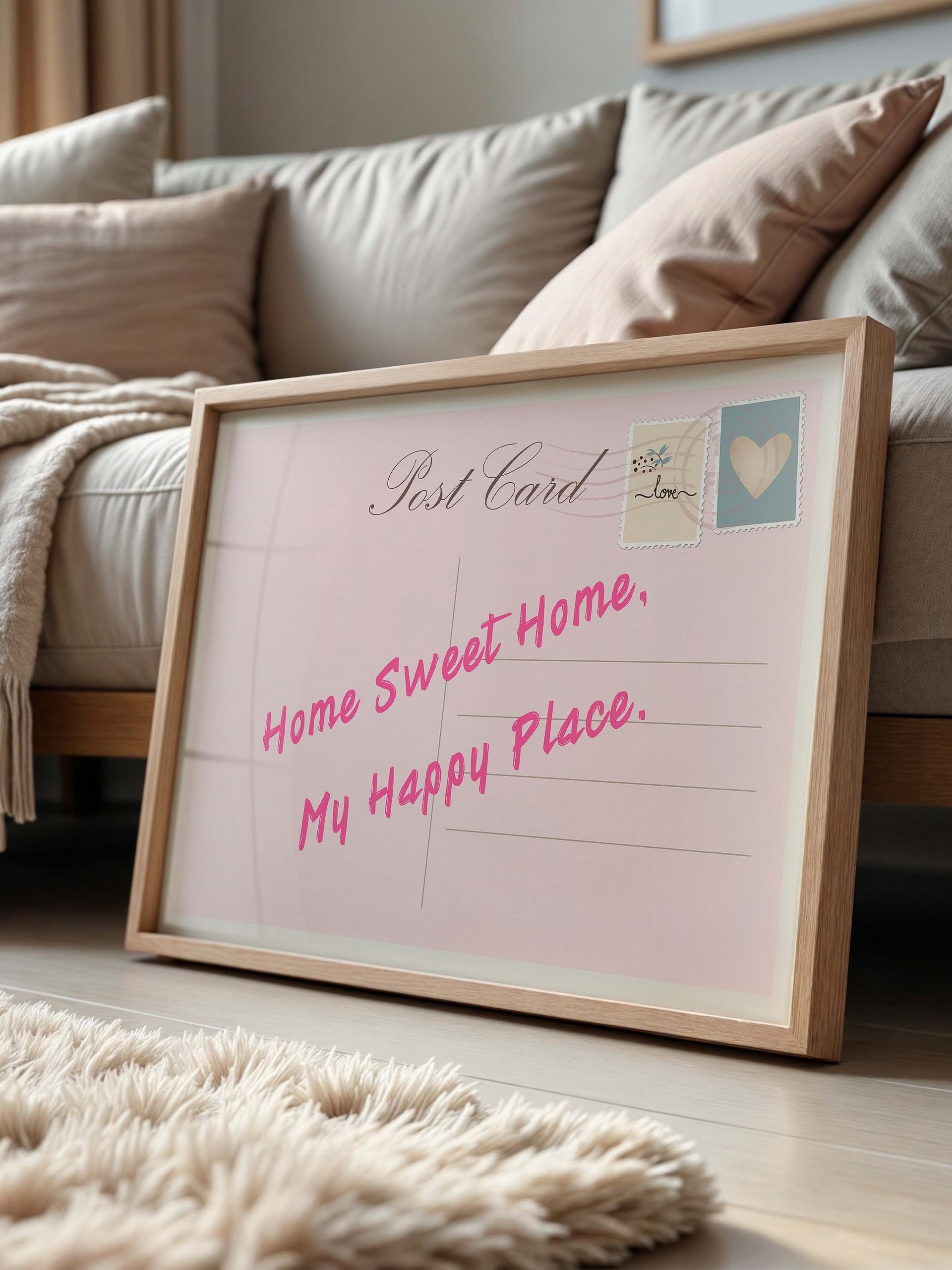 Home Sweet Home My Happy Place Vintage Post Card Wall Art product image (6)