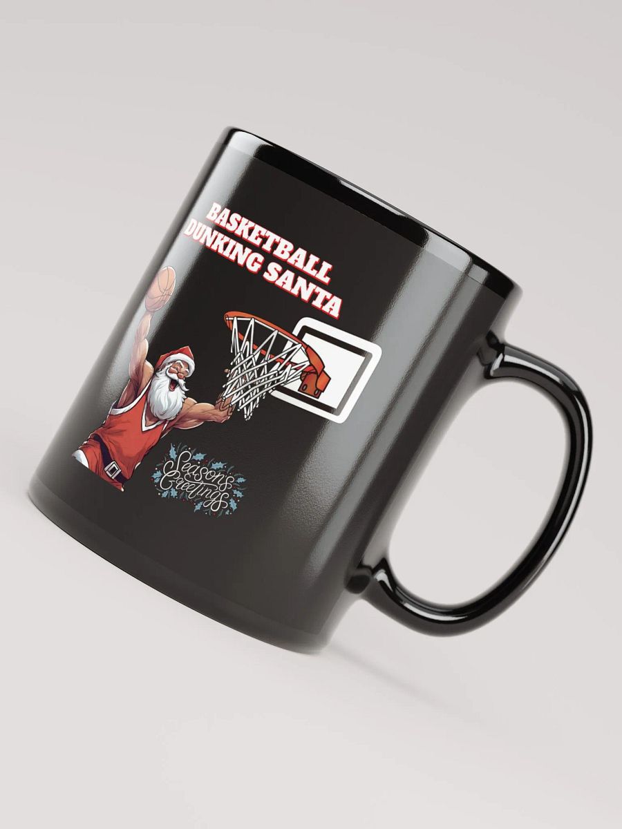 Basketball Dunking Santa Black Mug product image (8)