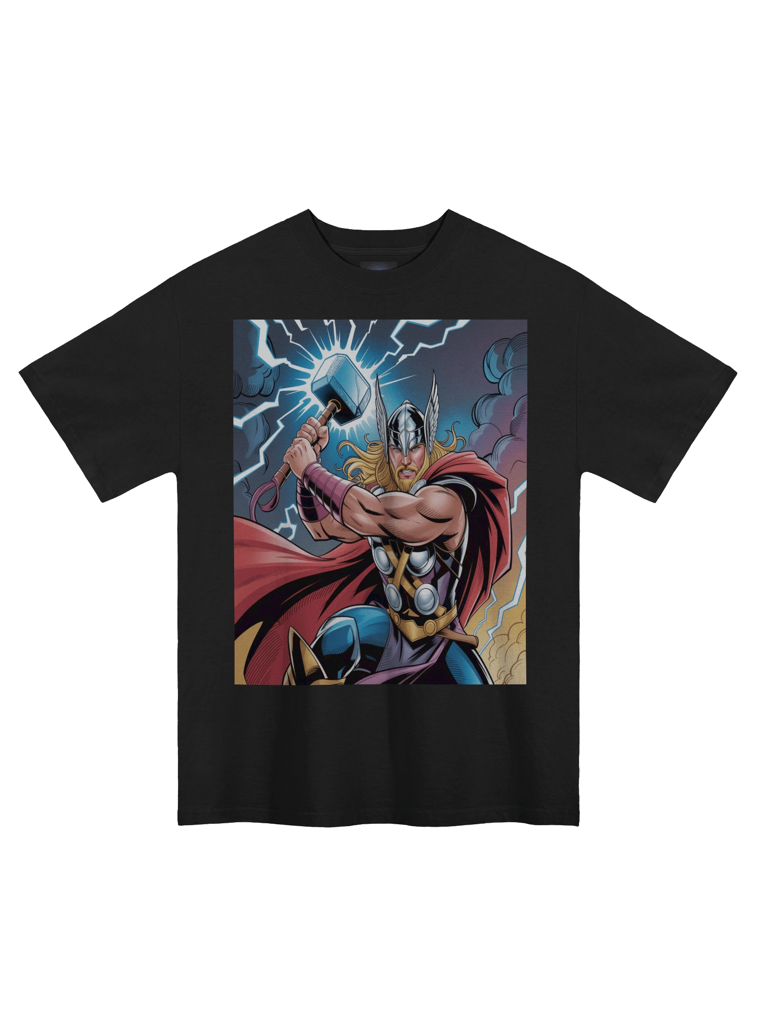 Thor Hammer's Fury Oversized Faded T-Shirt product image (3)