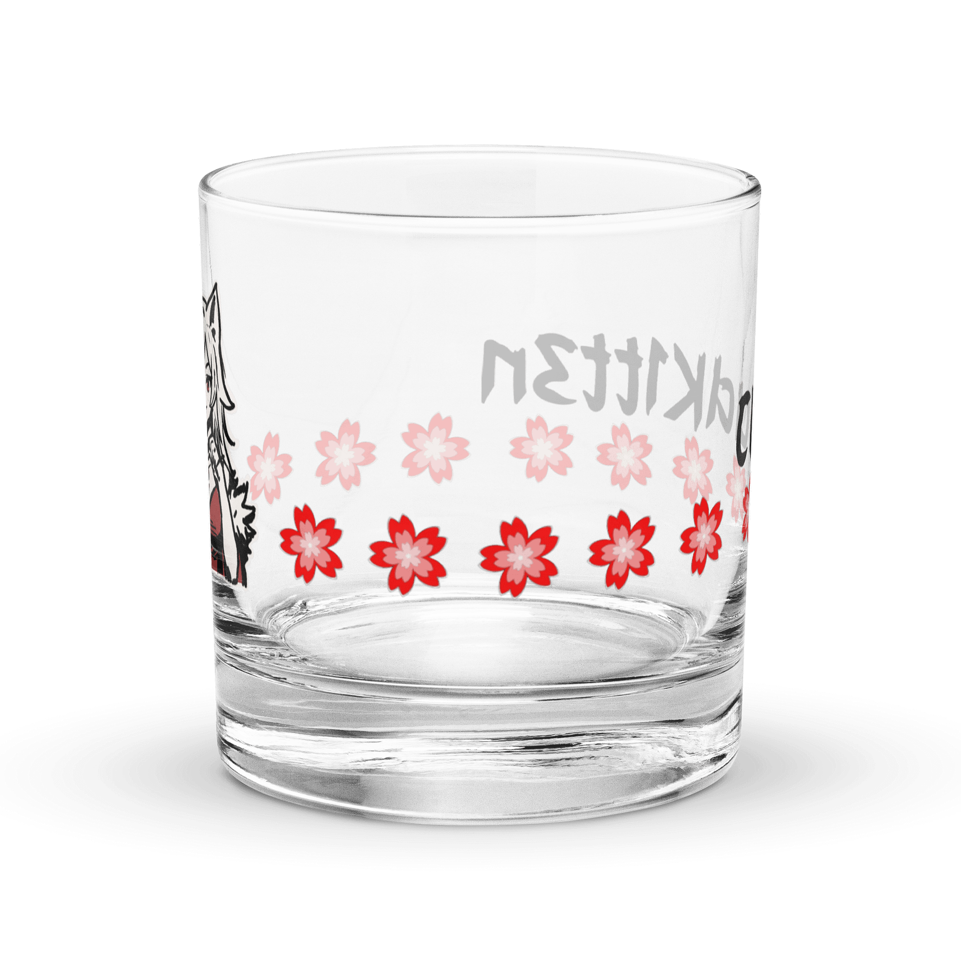 Japanese Brush Hand Heart Sakura Rocks Glass product image (3)