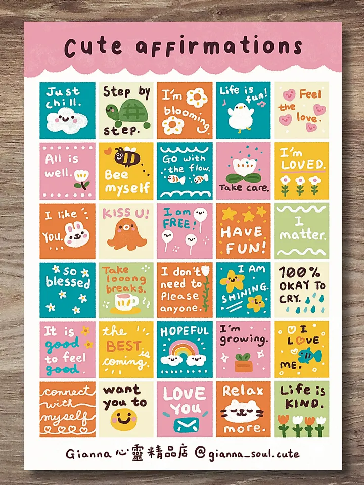 Cute Handwritten Affirmations | Positivity Sticker Sheet product image (1)