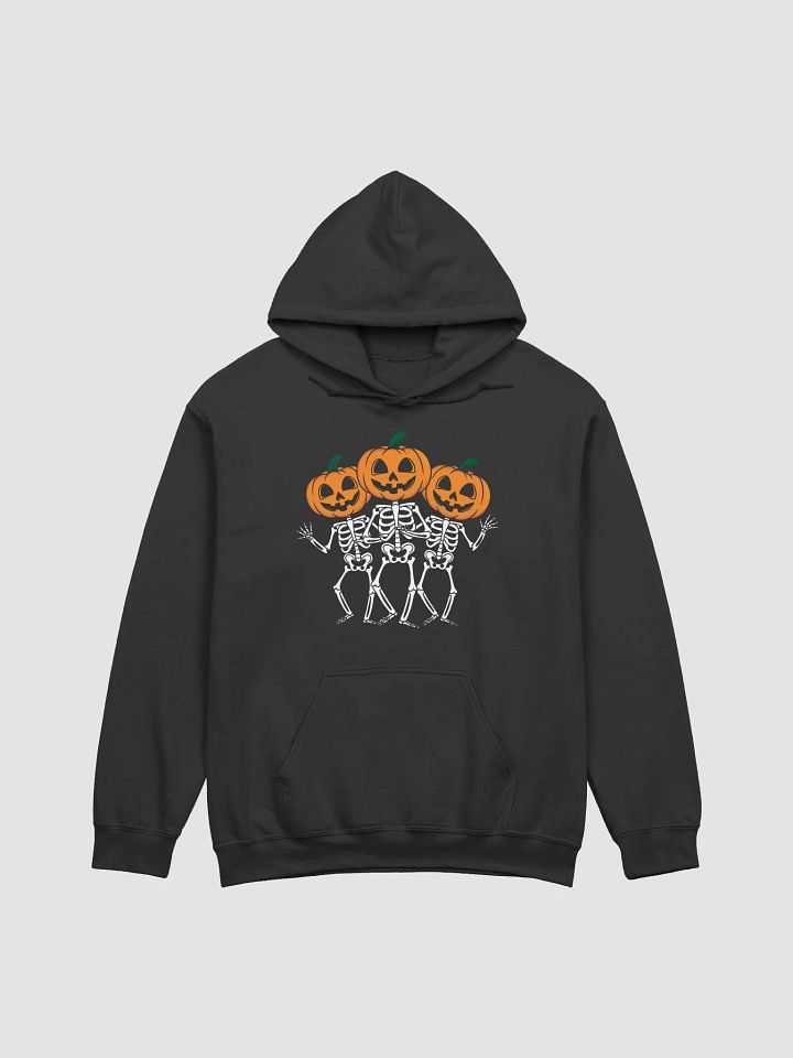 Dancing Skeletons Hoodie, Halloween Pumpkin Head Skeletons Graphic Hoodie, Spooky Halloween Dance Hoodie, Skeleton Pumpkin Hoodie product image (1)