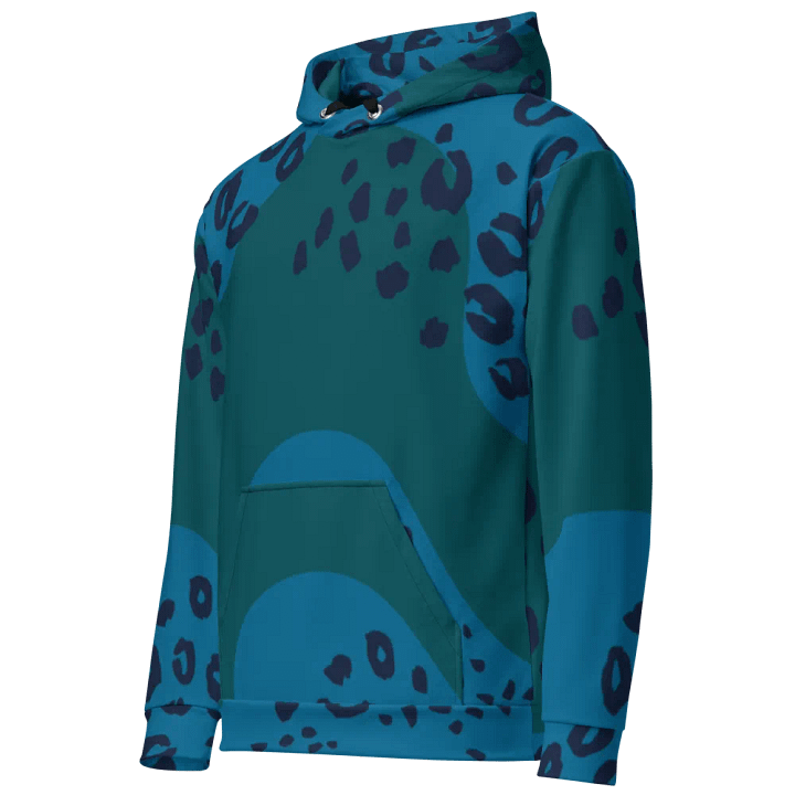 Teal Leopard Abstract Recycled Hoodie product image (2)