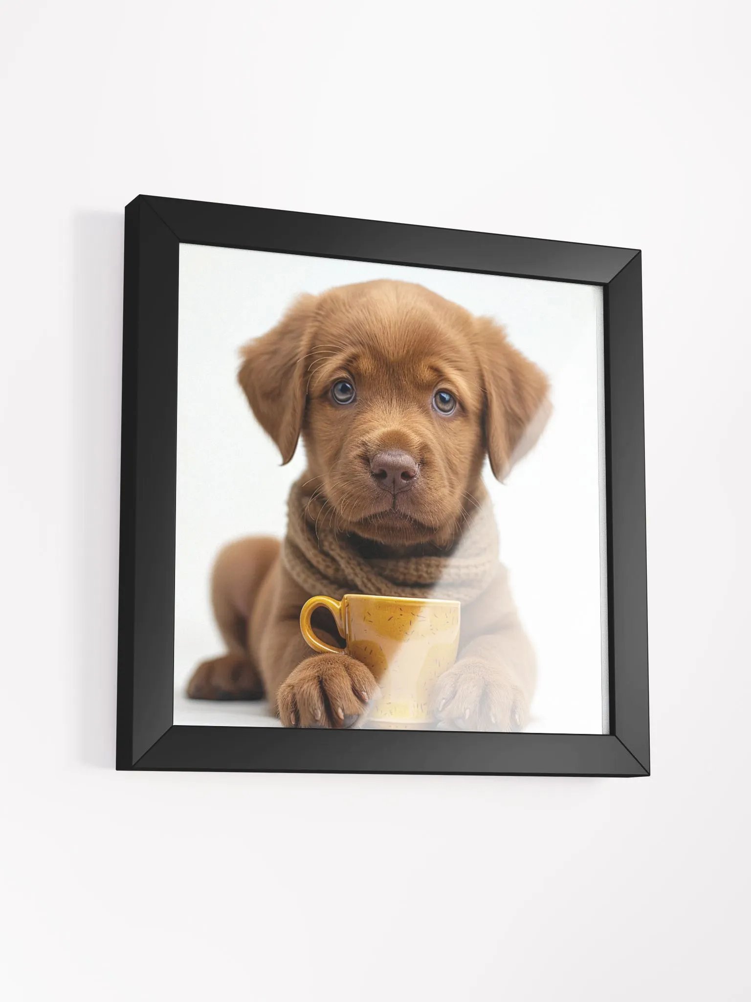 Coffee Lover Cute Labrador Retriever Puppy Wall Art product image (14)