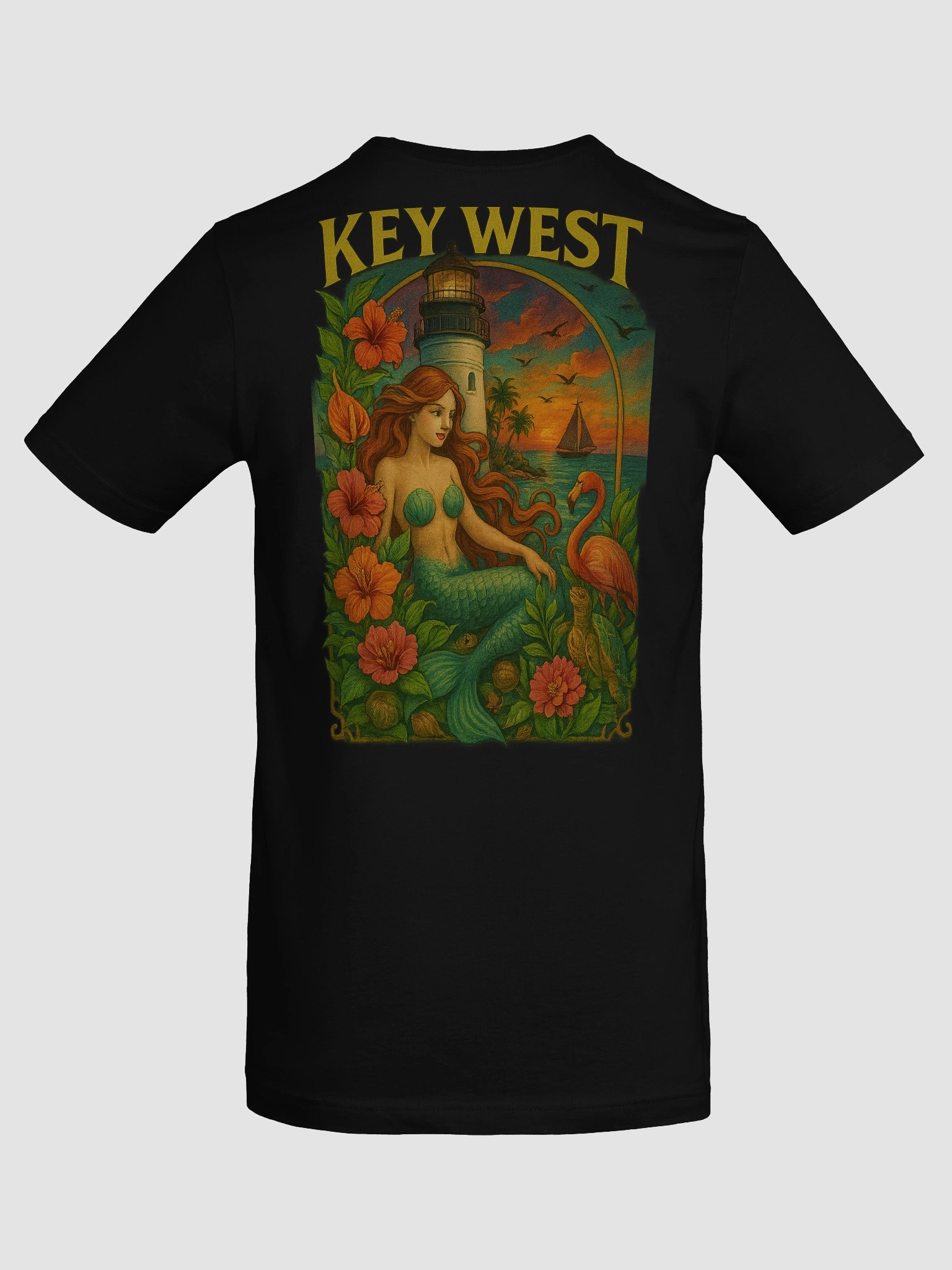 Key West Tropical T-Shirt Ultra Soft Tee with Mermaid and Lighthouse product image (8)