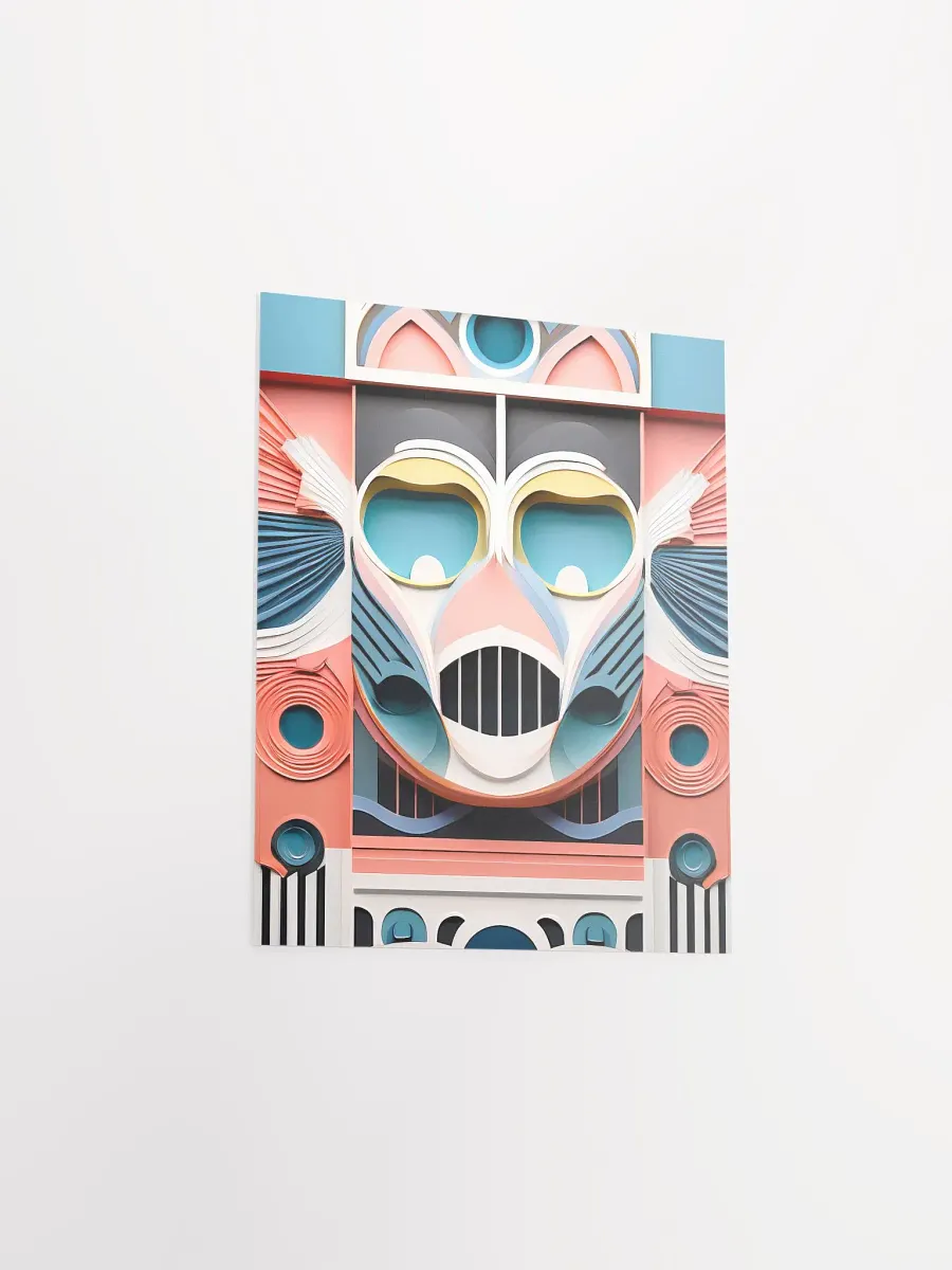 Pastel Robot Mask - Poster - Small and Standard Sizes - 8x10-11x14-12x16-16x20 Inches product image (10)