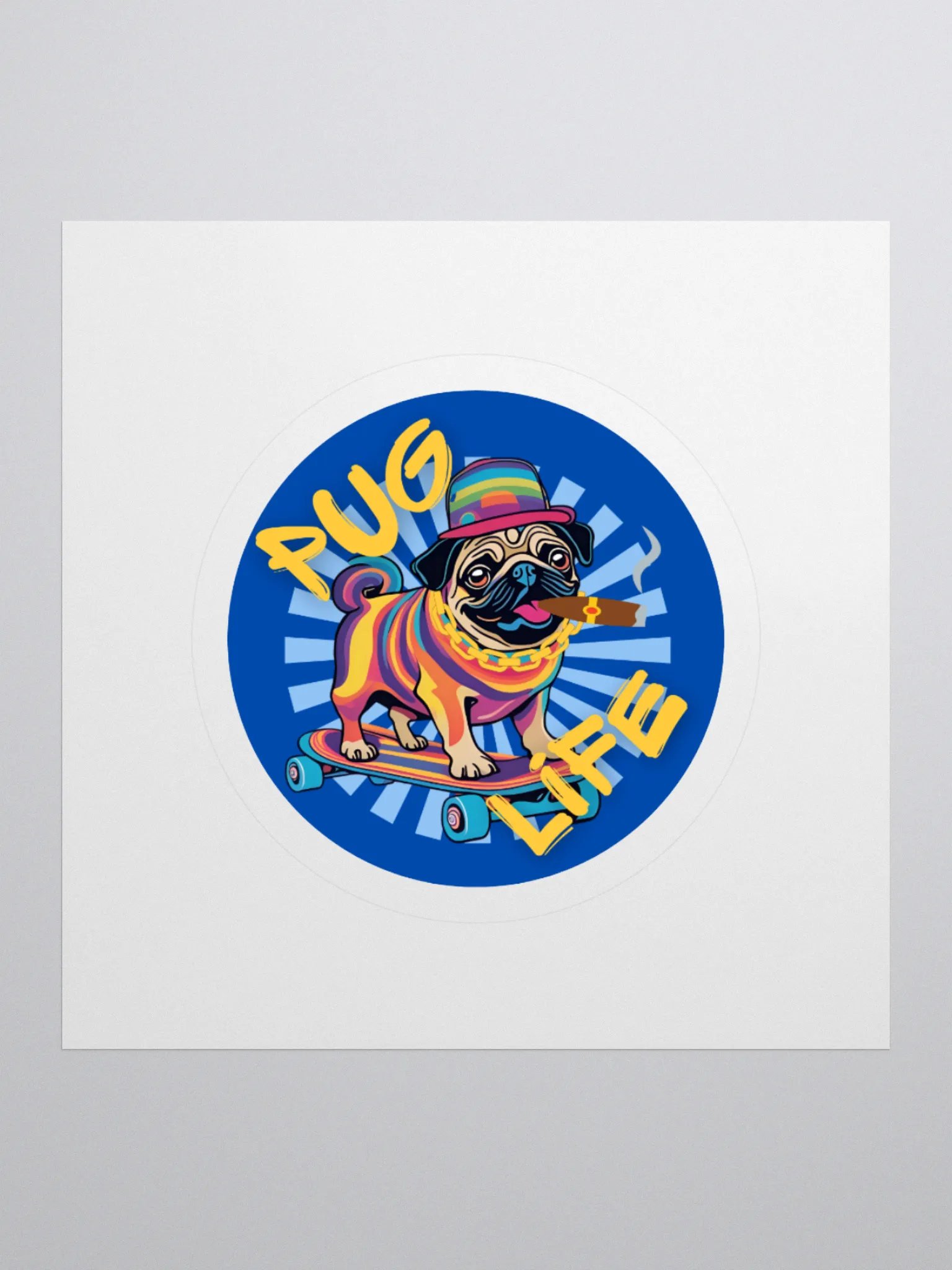 Pug Life Skateboarder Sticker product image (1)