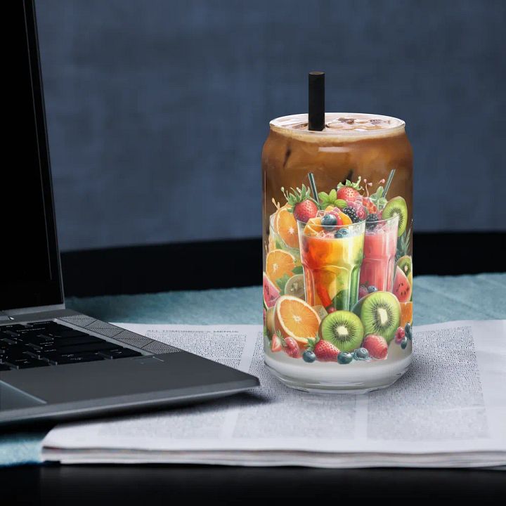 Fruit juice and fresh fruit -01-Can-Shaped Glass product image (1)