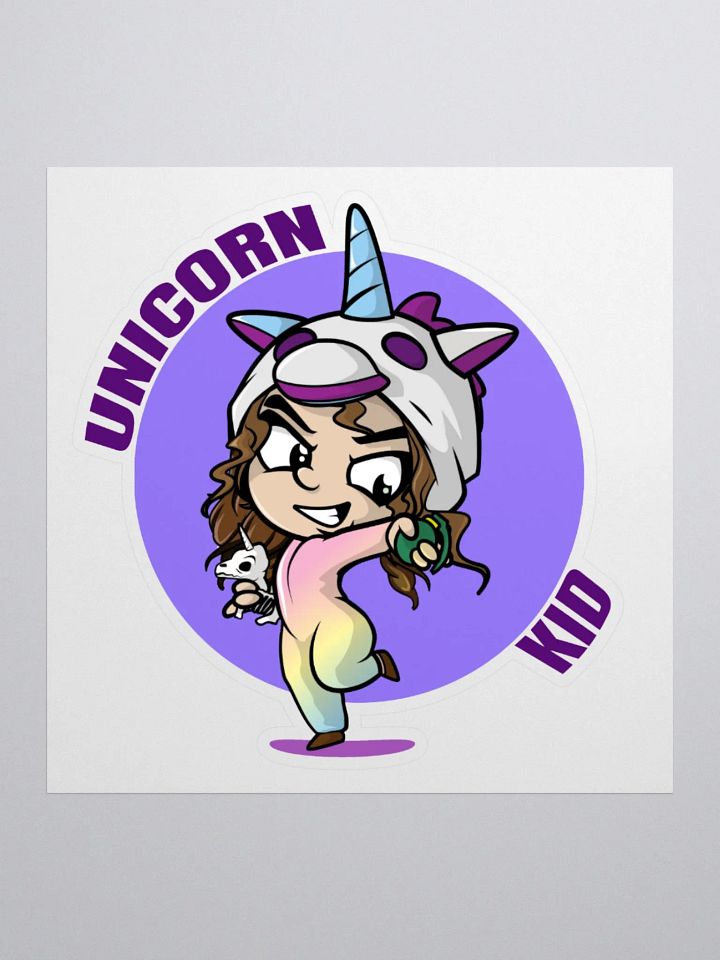 Unicorn Kid Kiss-Cut Sticker Purple product image (2)