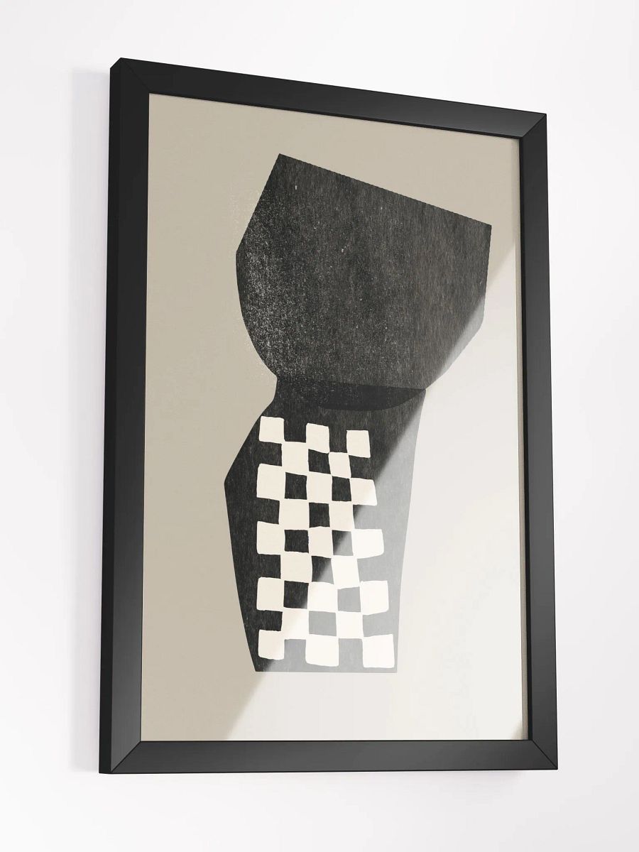 Geometric Grid Framed Poster | Modern Minimalist Wall Art | Structured Abstract Design for Sleek Interiors product image (4)