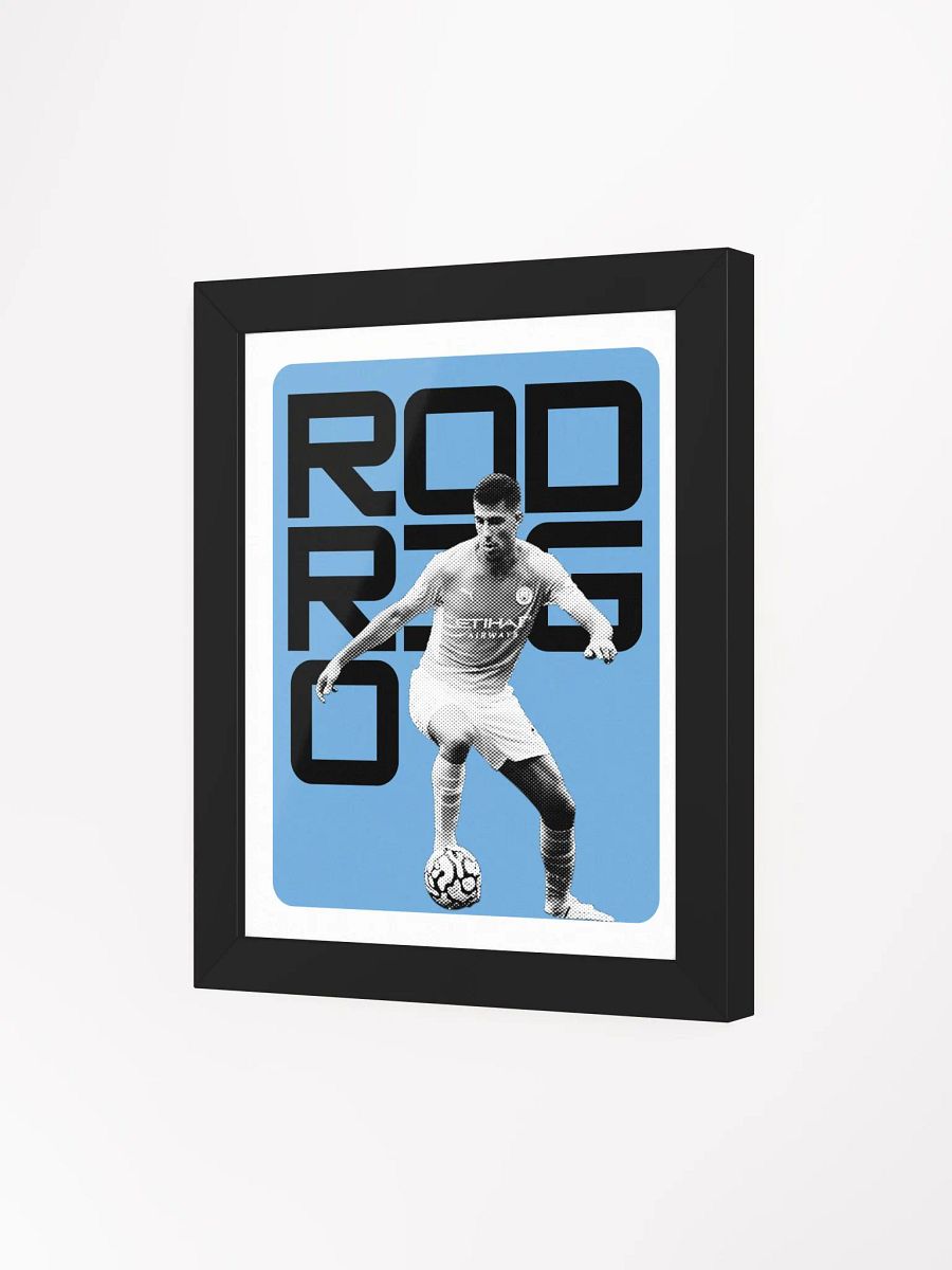 Rodrigo BW Manchester City Name Art Framed Print product image (3)