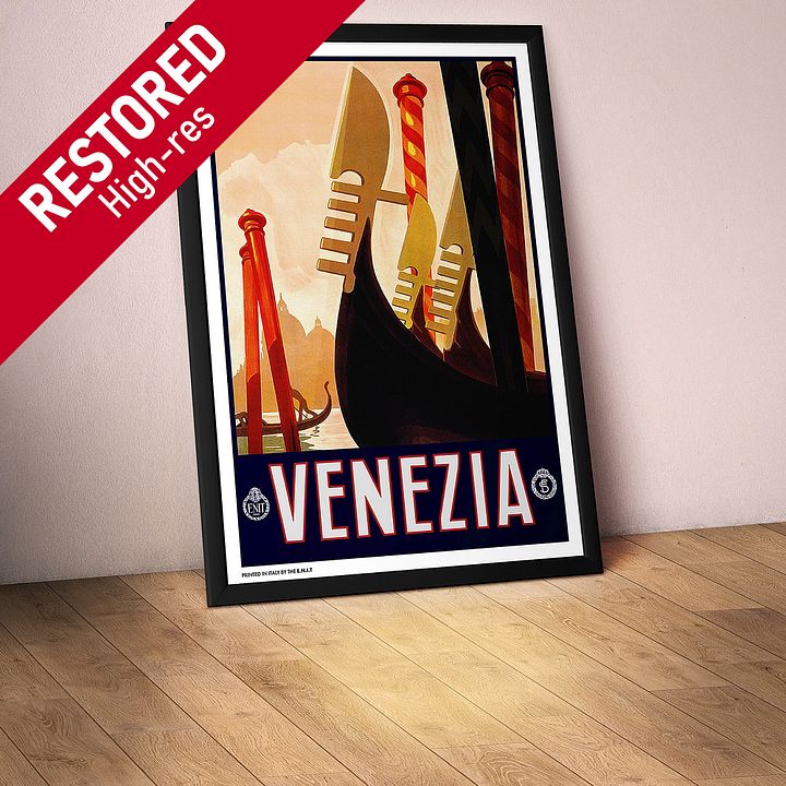 Venice, Venezia, Italy, 1930s — retro travel poster, vintage travel art, retro wall decor, art deco poster product image (1)
