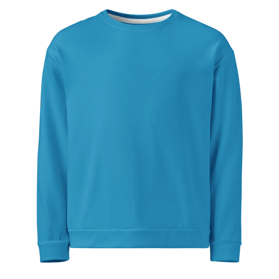 Plain Medium Blue Light Summer Unisex Recycled Polyester Heavyweight Premium Sweatshirt by Treasure Pie product image (1)