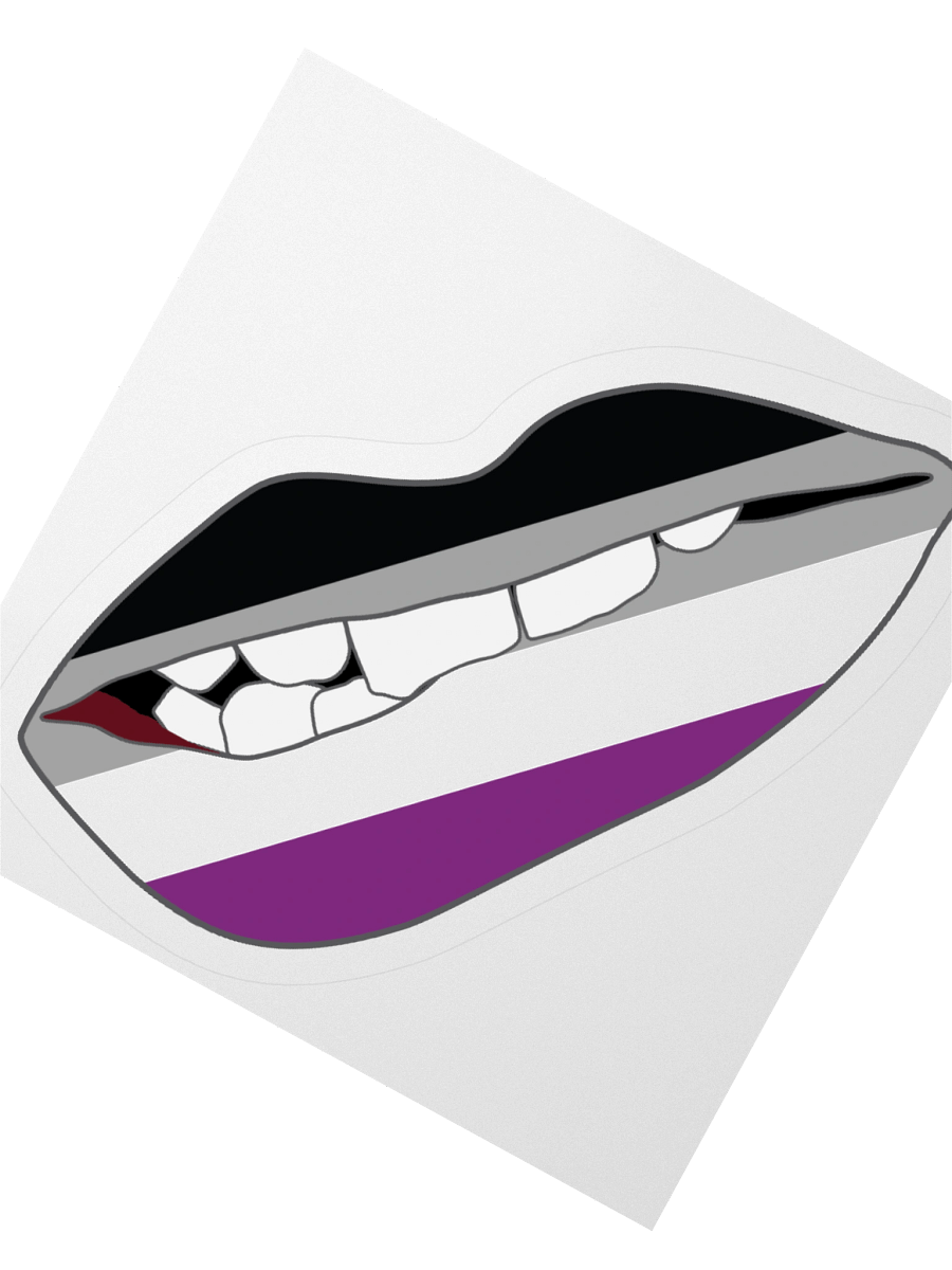 Asexual Pride Flag Biting Lips Sticker product image (4)