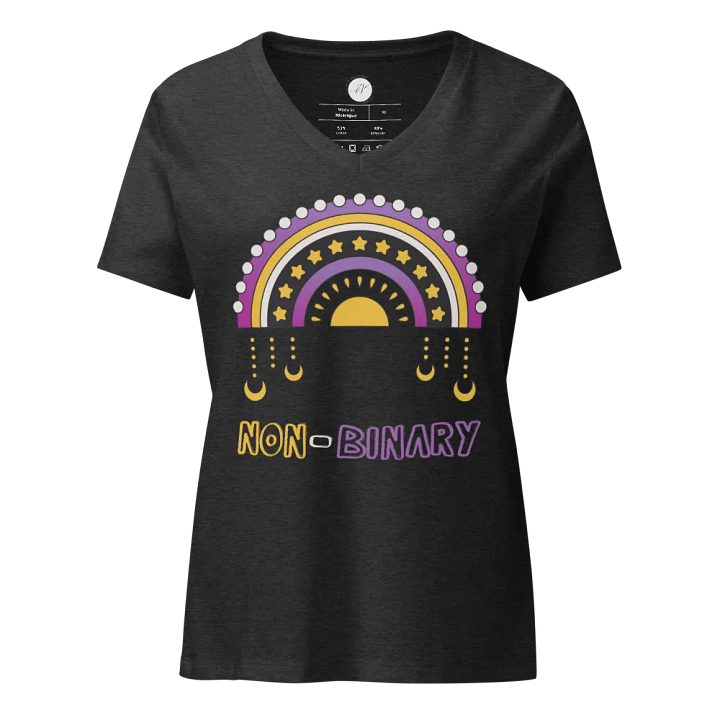 Non-Binary Rainbow V-Neck Tee product image (2)
