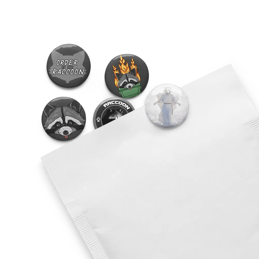 Small Raccoon Button Pins product image (8)