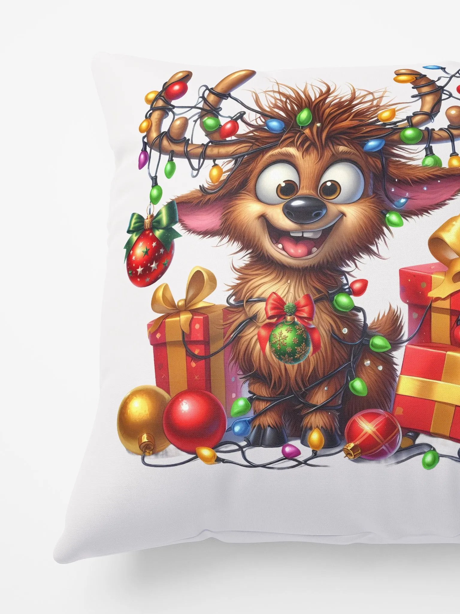 Christmas Pillow - Festive Baby Reindeer product image (4)