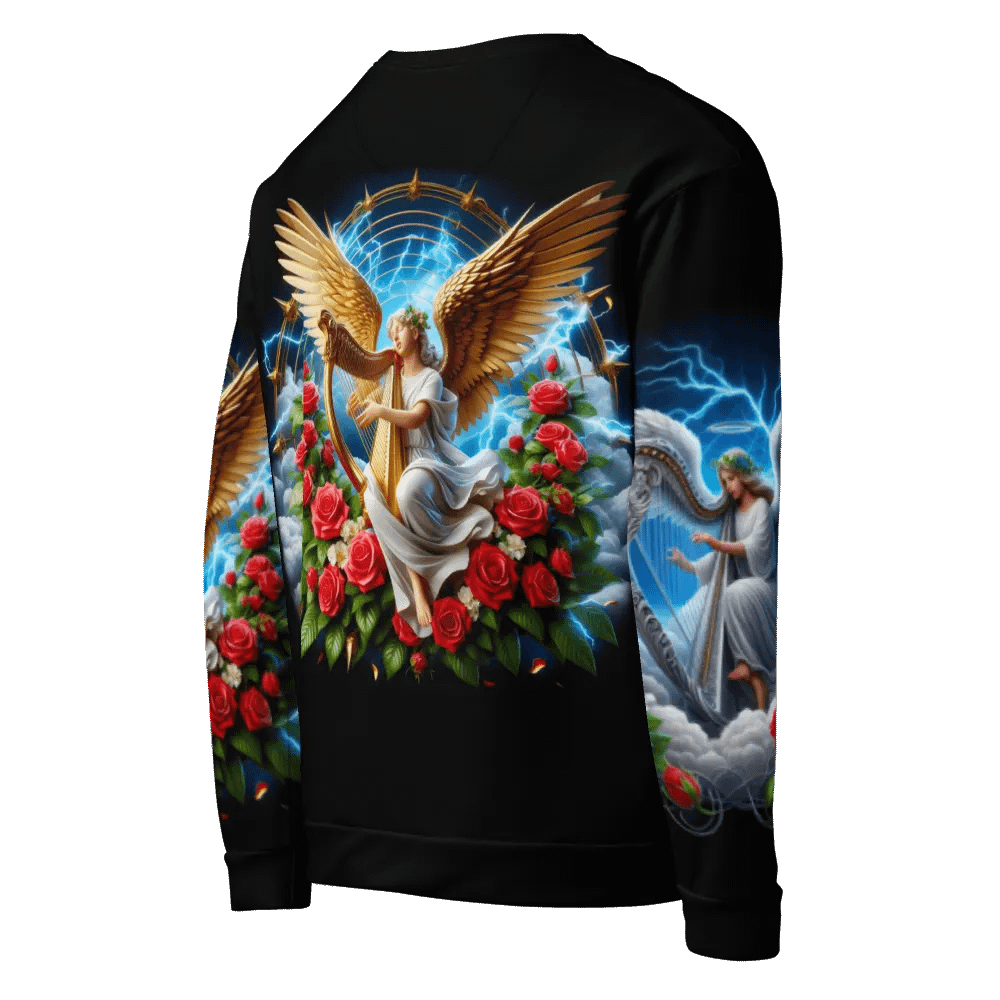 Angels making Music with a Harp - All-Over Unisex Sweatshirt #24 product image (5)