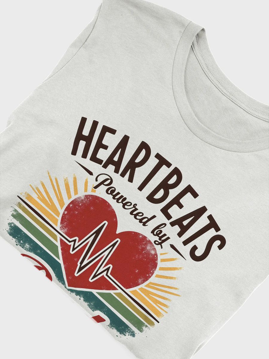 stethoscope heart shape, ekg Heartbeats Powered by Dad T-Shirt product image (21)