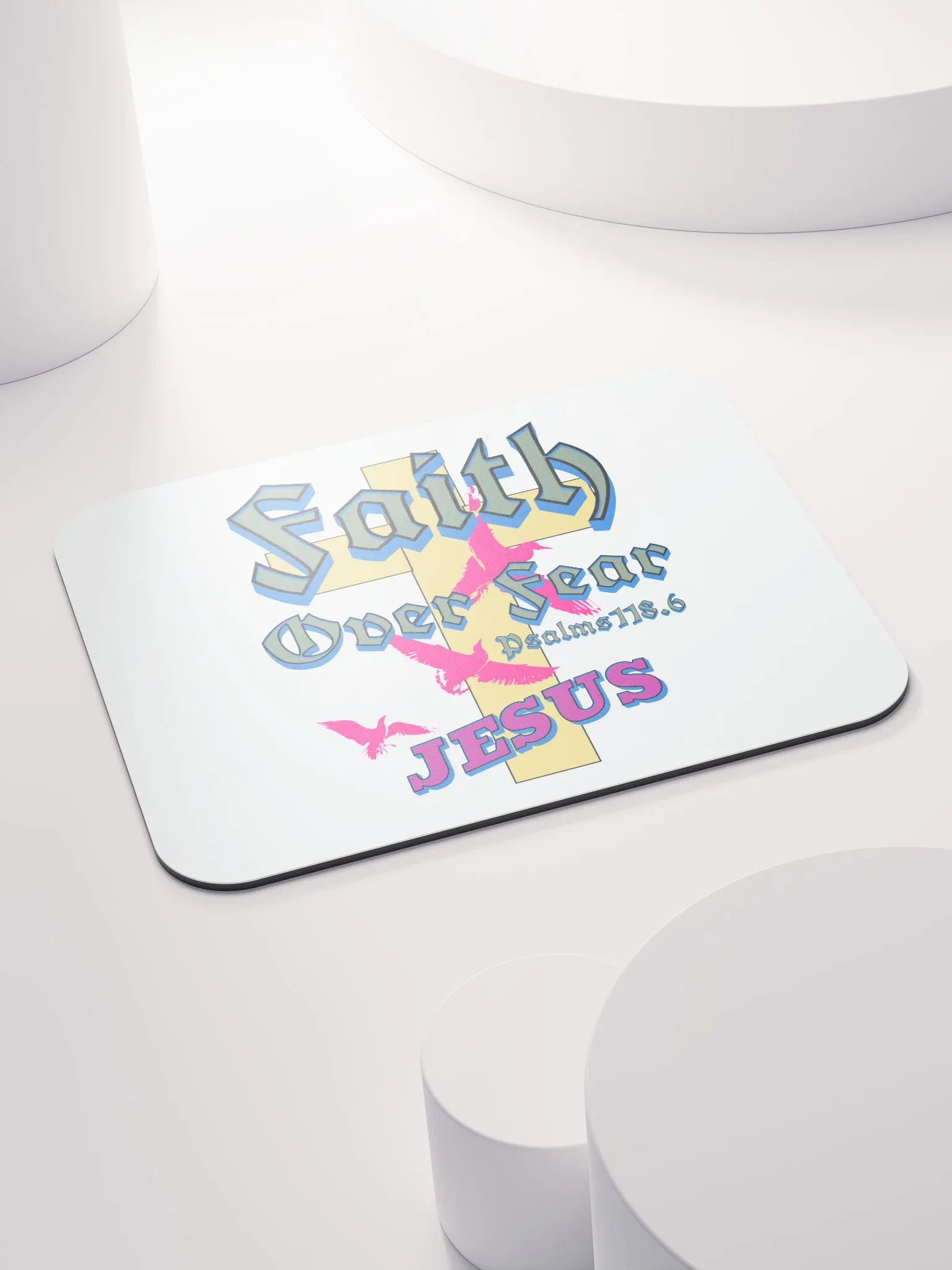 Faith Over Fear Jesus Cross Mouse Pad product image (4)