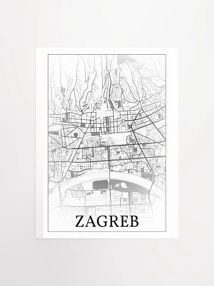 Zagreb, Croatia, city map print product image (2)