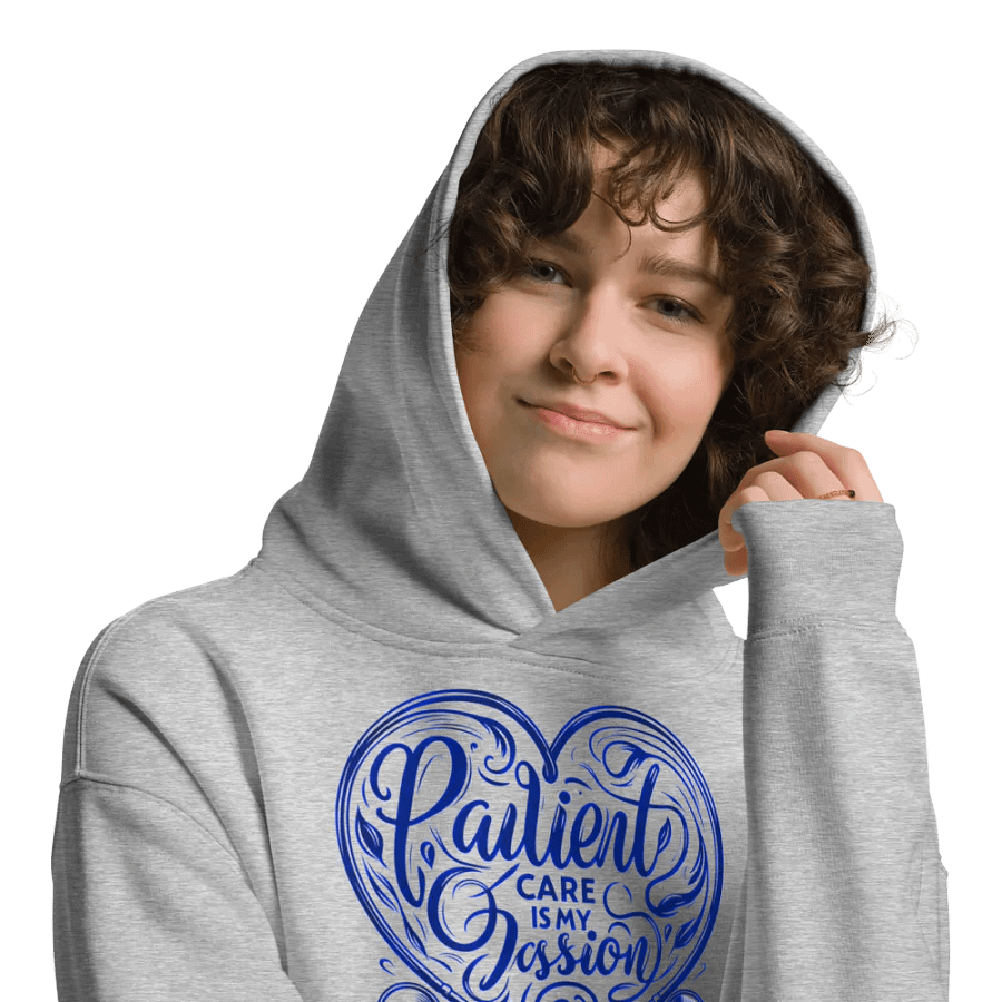 Passion Heart Blue Calligraphy Hoodie product image (9)