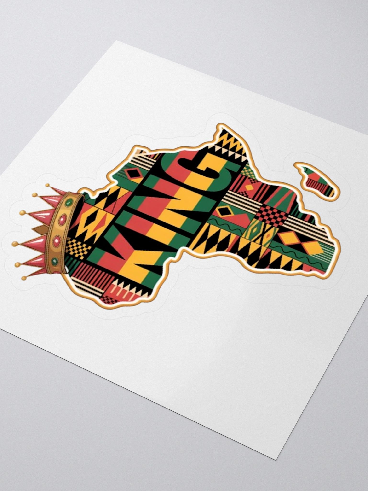 African King Kente Print Pattern Map of Africa Sticker product image (3)